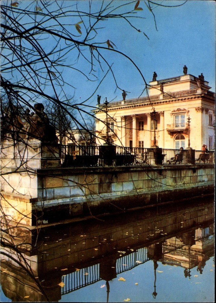 Palace Lazienki Warsaw Poland vintage postcard c136