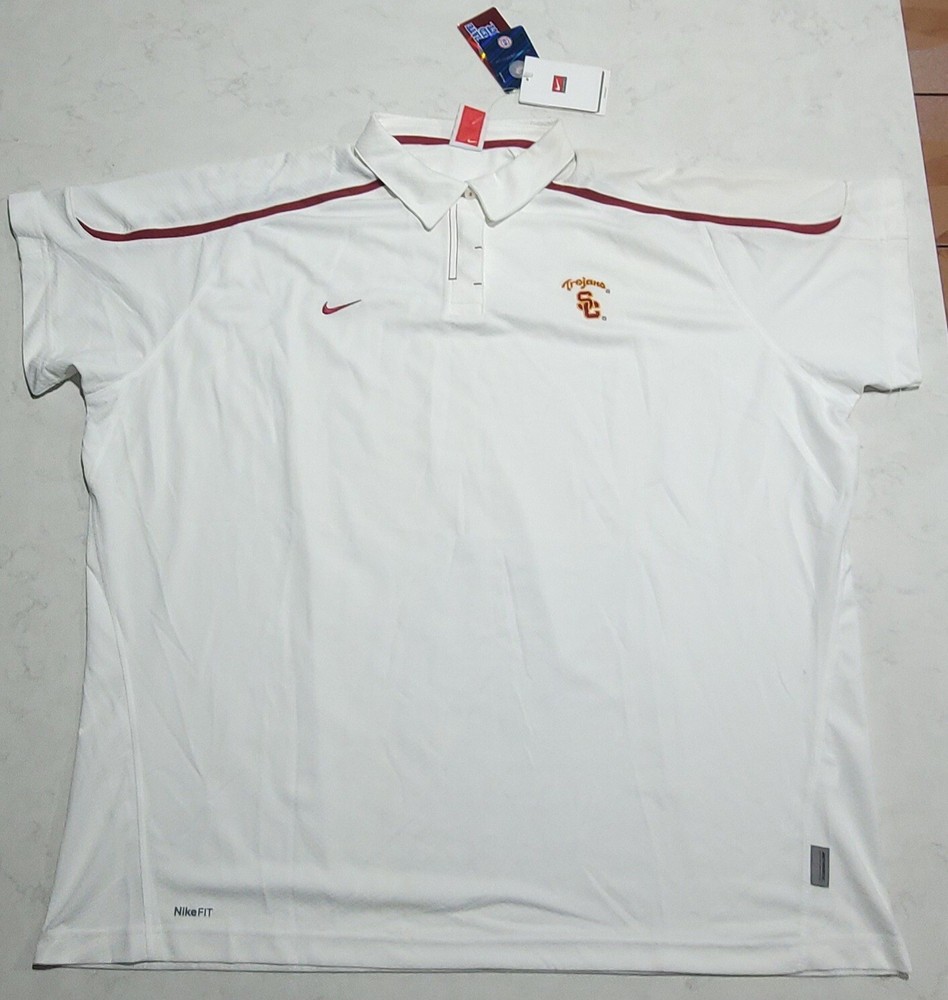 NWT USC Trojans Nike Dri-Fit Polo Women's 4XL White Authentic Collegiate NCAA