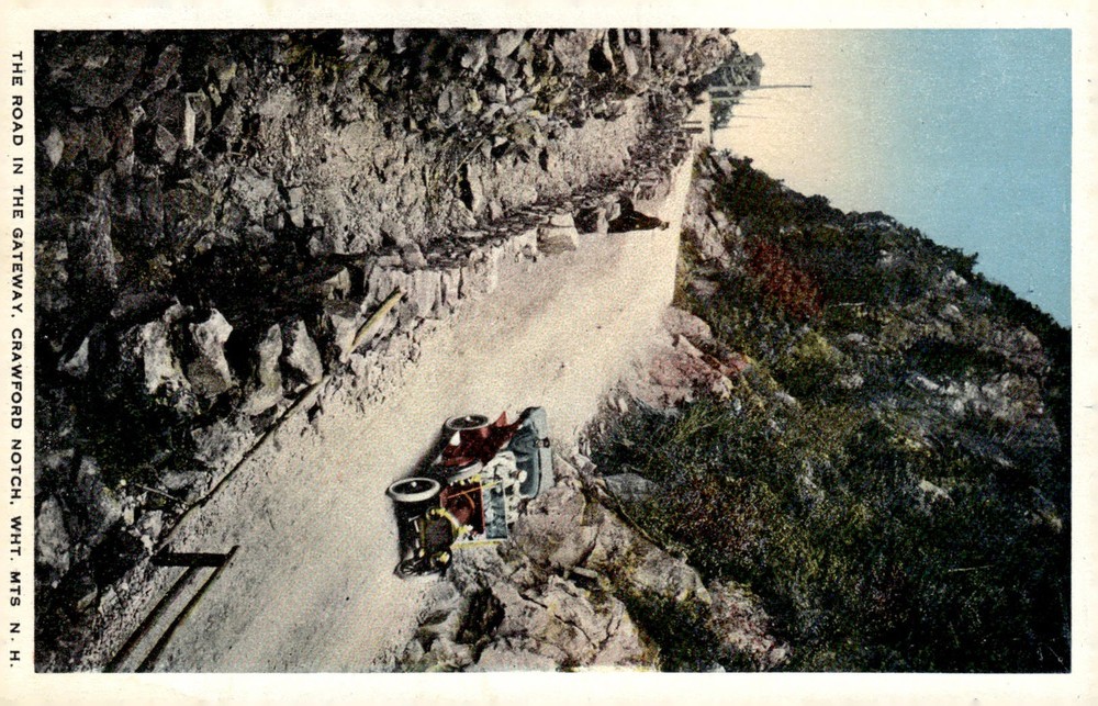 C1910 Crawford Notch White Mountains NH Road in the Gateway Antique Postcard