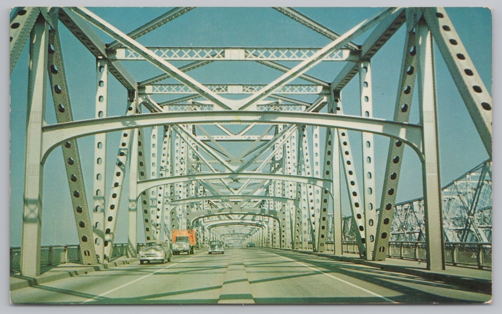 Bridge~The Memphis Arkansas Bridge Entrance~Vintage Postcard