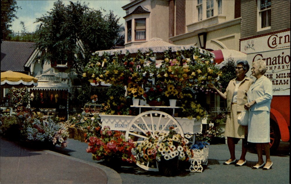 Flower Mart Disneyland Anaheim California vintage postcard a981