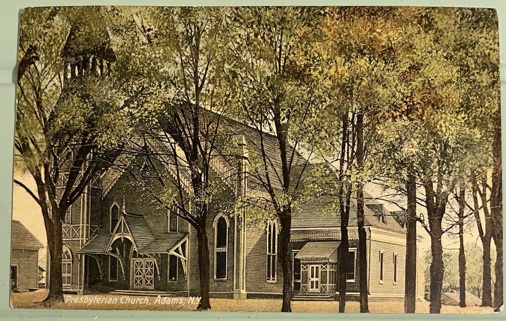 1913 Adams, New York Presbyterian Church Vintage Postcard