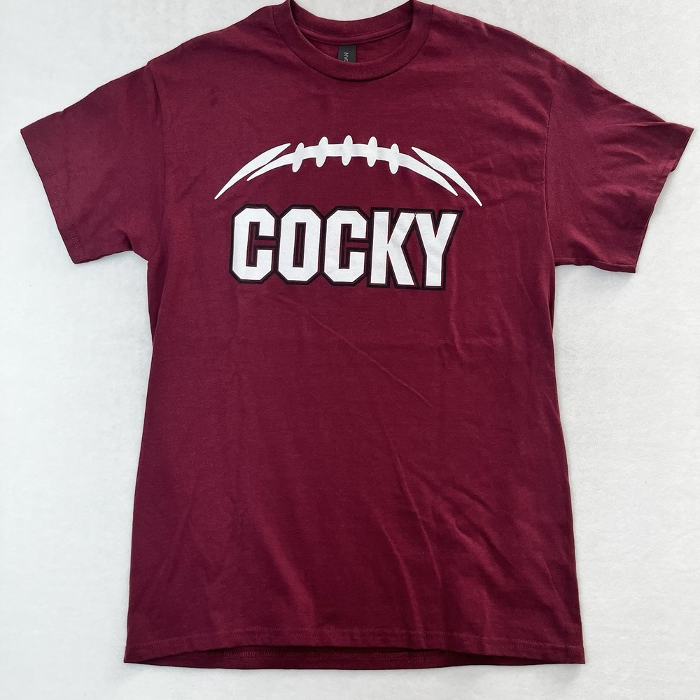 New Gildan South Carolina Gamecocks T-Shirt Men's Medium Red Cocky Heavy Cotton