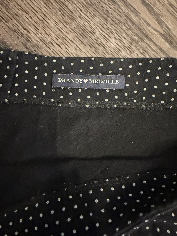 Brandy Melville Black White Polka Dot Short A-Line Skirt Women Regular