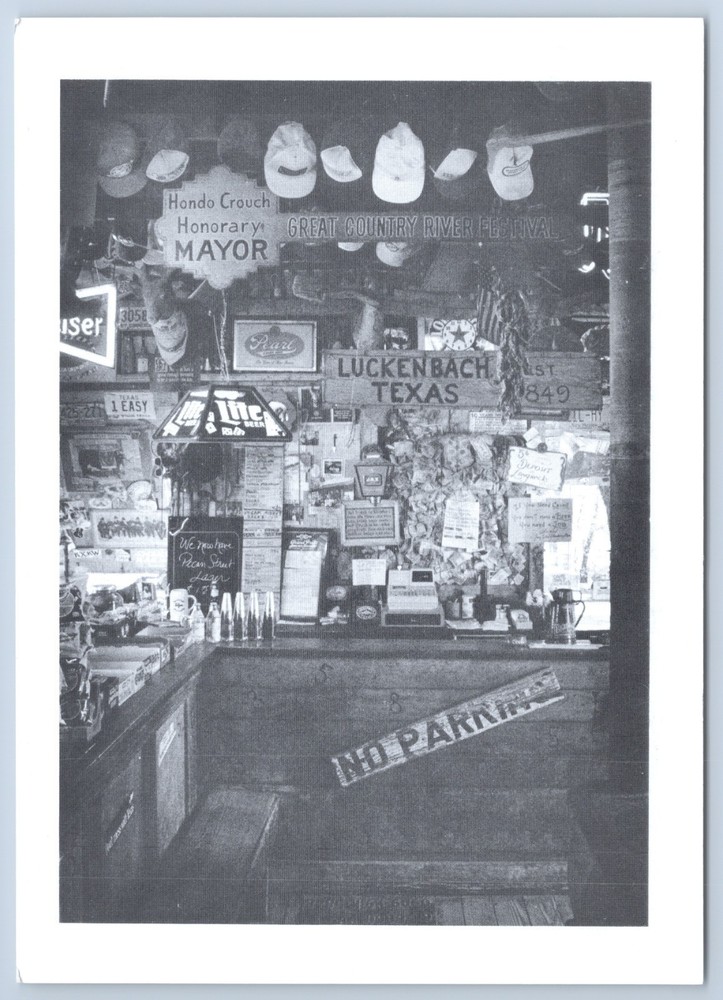 Texas Luckenbach General Store Bar Interior Hondo Crouch Honorary Mayor Postcard