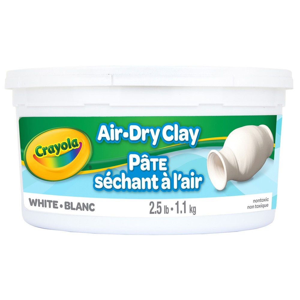Crayola Air-Dry Clay, 2.5 Pounds Resealable Bucket, White
