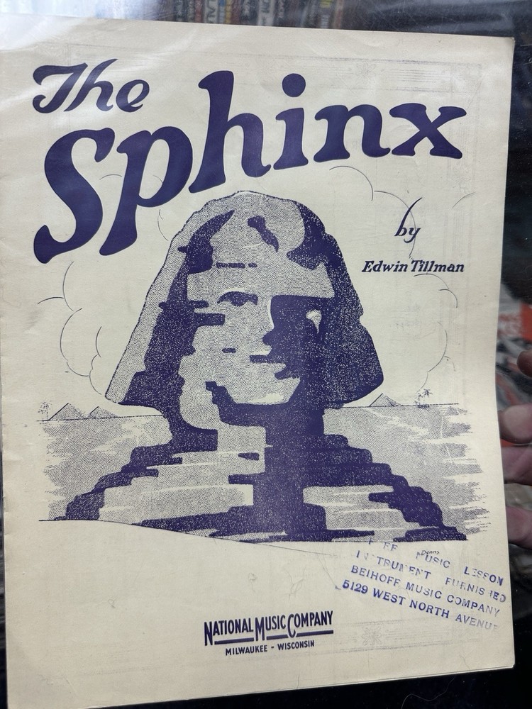 K Milwaukee Wisconsin 1926 Exotic sheet music THE SPHINX: Oriental Fox-Trot