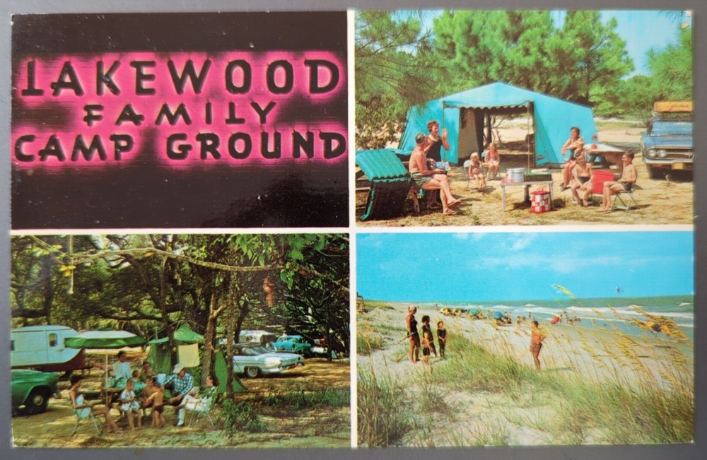 Myrtle Beach South Carolina Lakewood Family Campground Multiview VTG Postcard