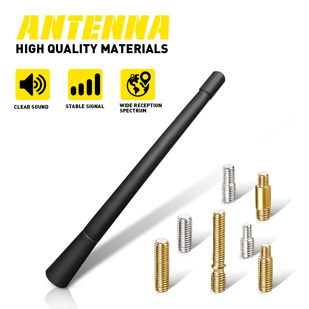 Universal 7inch Car Short Black Antenna Aerial AM/FM Radio Mast Pole Replace M