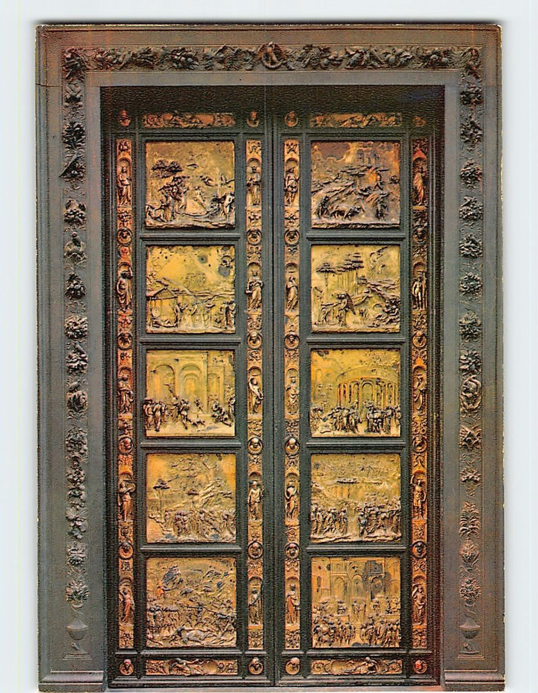 Postcard Gate of Paradise Baptistery Florence Italy