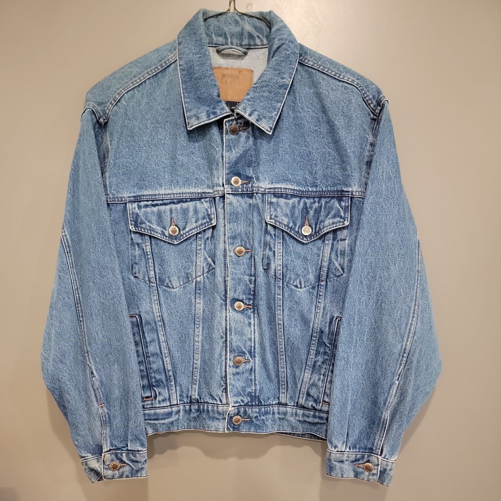 Route 66 Trucker Jean Denim Jacket Premium Jeanswear Men’s LARGE Blue
