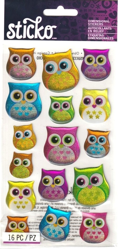 Hooters and Owls 3D scrapbook stickers by Sticko 20152