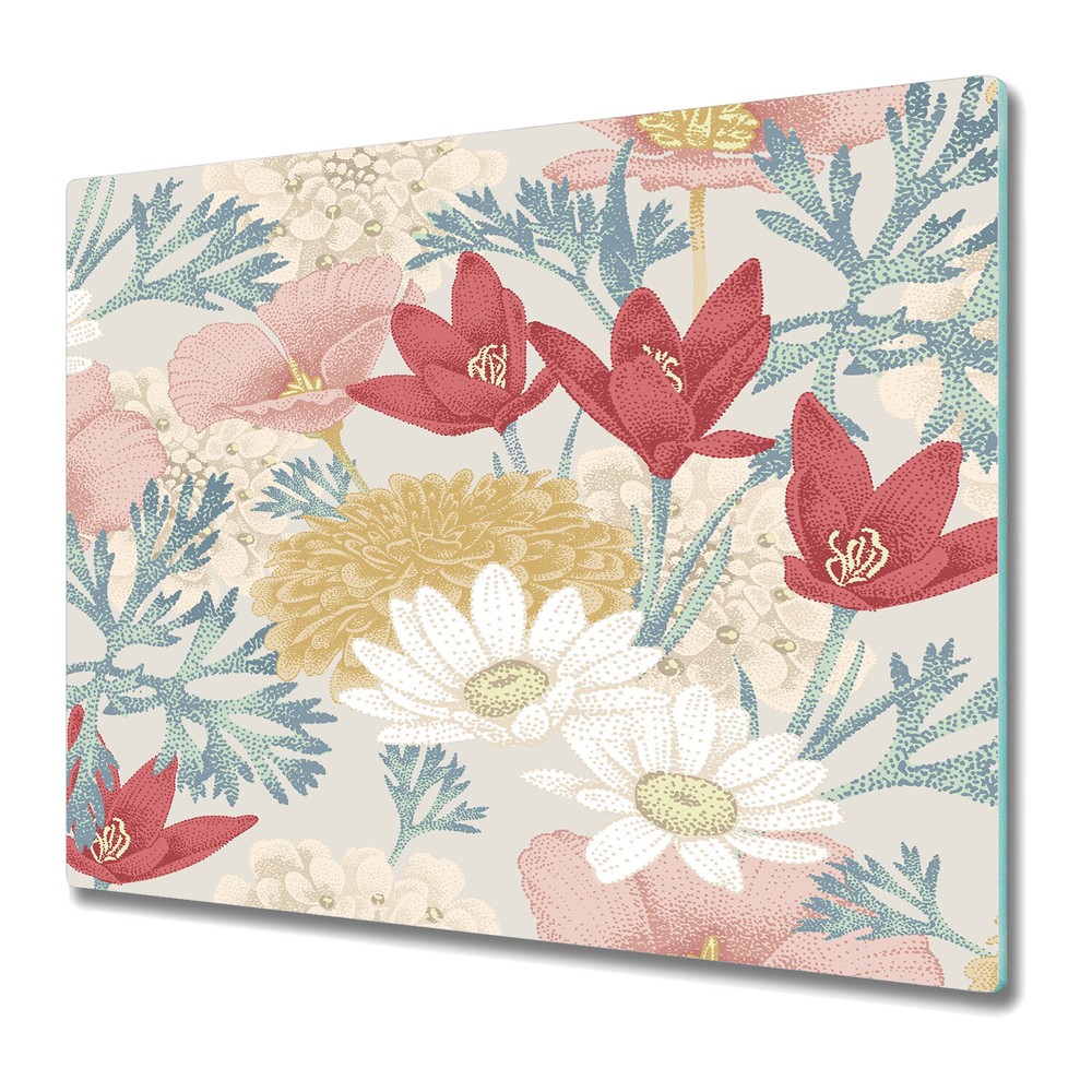 Tempered Glass Surface Protector Romantic spring flowers pastel pink 60x52