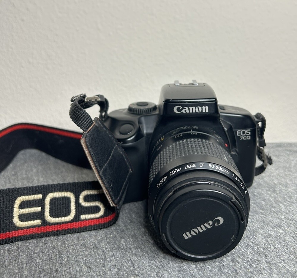 Canon EOS 700 Film Camera Blk SLR w/ Canon EF 80-200mm 1:4.5-5.6 II Lens Tested