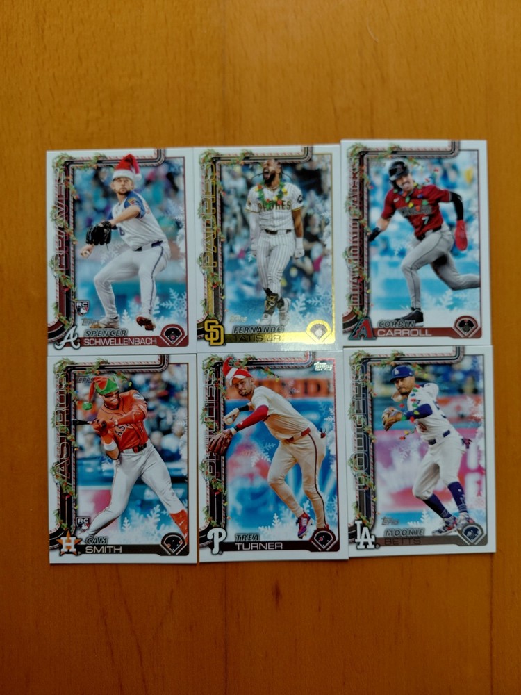 2025 Topps Holiday Image Variation Lot Of 6 DIFFERENT Baseball Cards W RC's