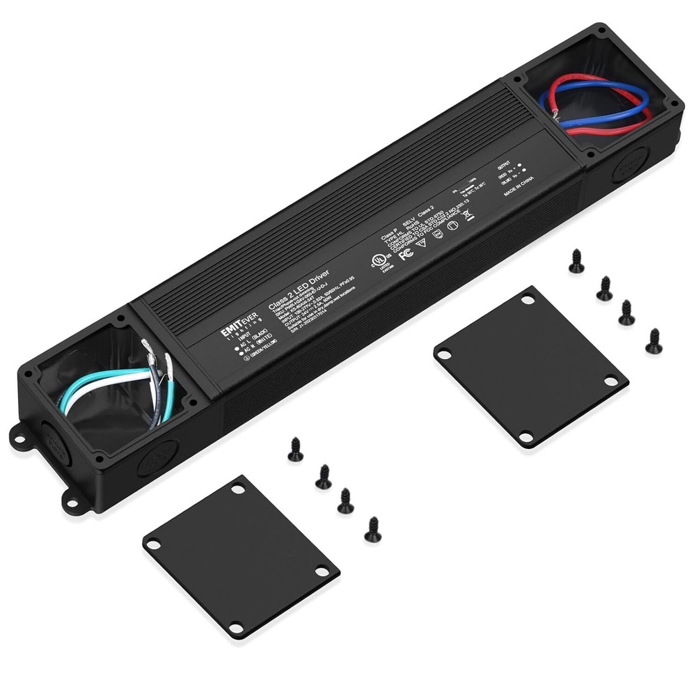 60W Triac Dimmable LED Driver  100-277VAC to 24VDC Dimmable Power Supply Wa...