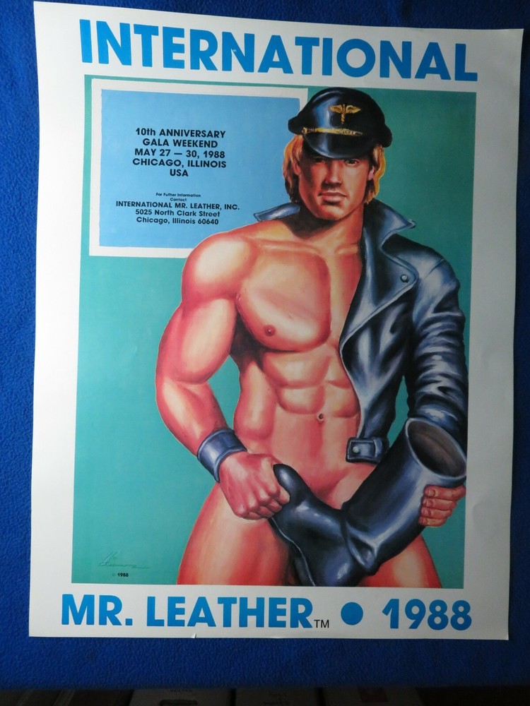 INTERNATIONAL MR. LEATHER 17X21  ETIENNE POSTER CHICAGO 1988  TOM OF FINLAND