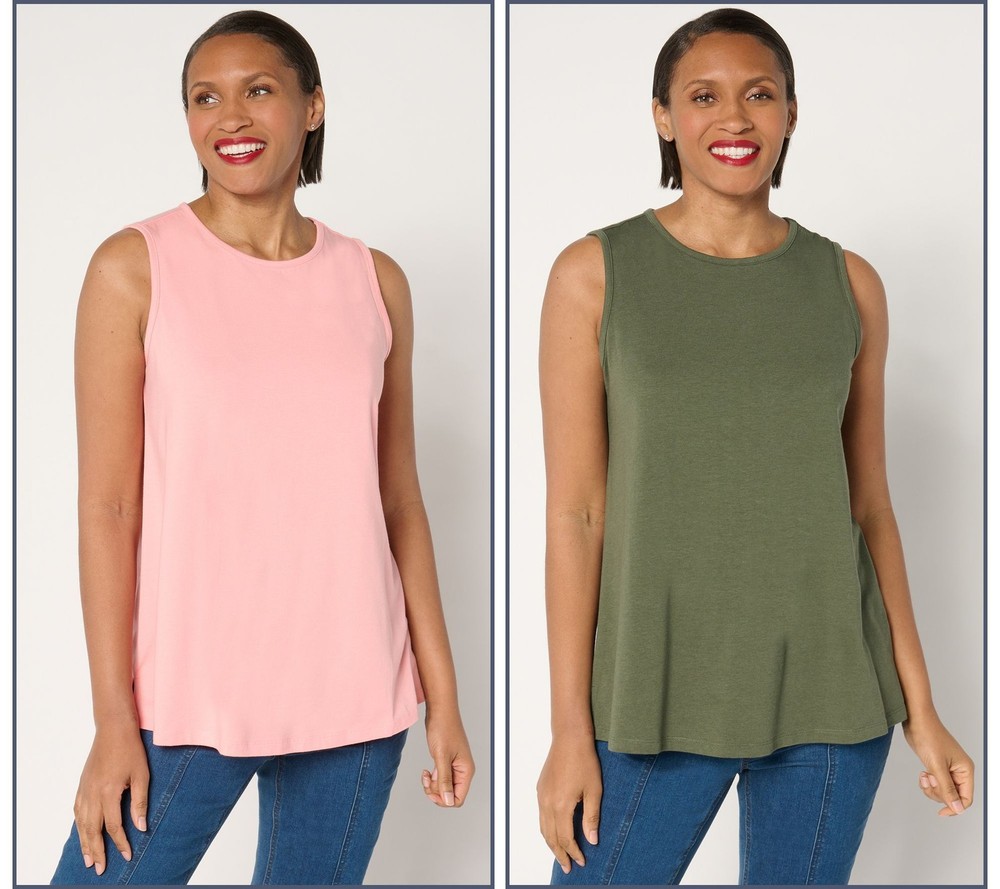 Gloria Vanderbilt Women's Top Sz M Denim & Co. Essentials Multi-colored A682583