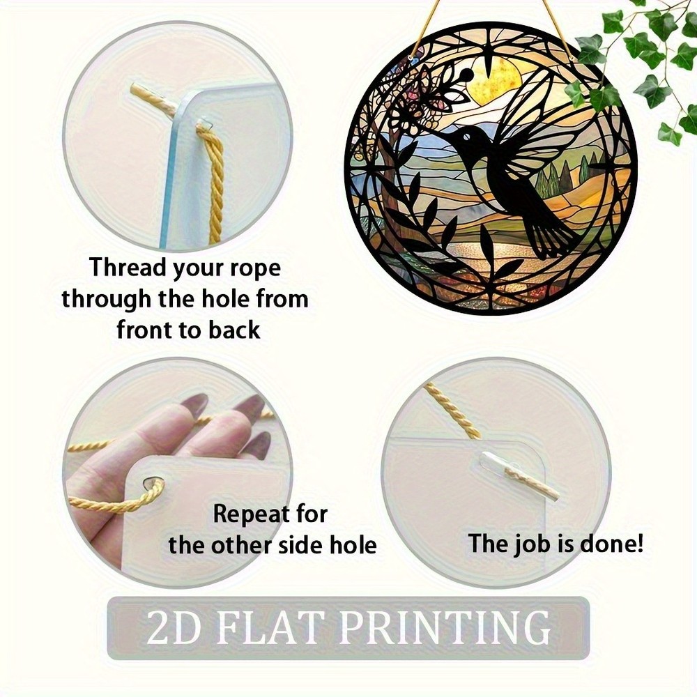 Nature Scene Suncatcher for Stained Glass Decor