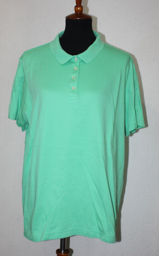 NWOT Lands End Light Green Pima Cotton Polo Shirt Size 2X 20W 22W
