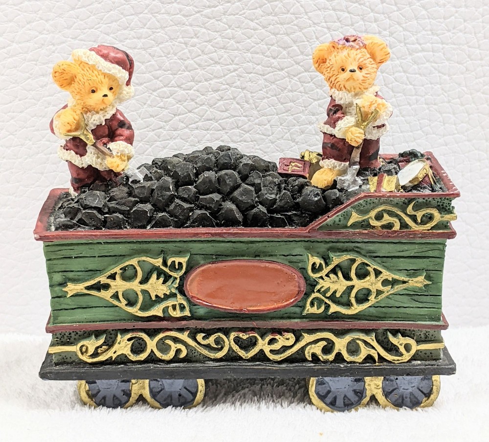 Holiday Collection Coal Train Ceramic Car Santa Bears Christmas Decoration