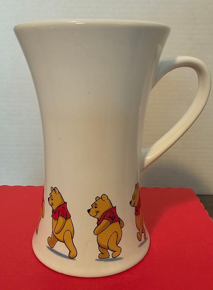 Disney Store Winnie the Pooh Tall White Ceramic Coffee Cup Mug 6