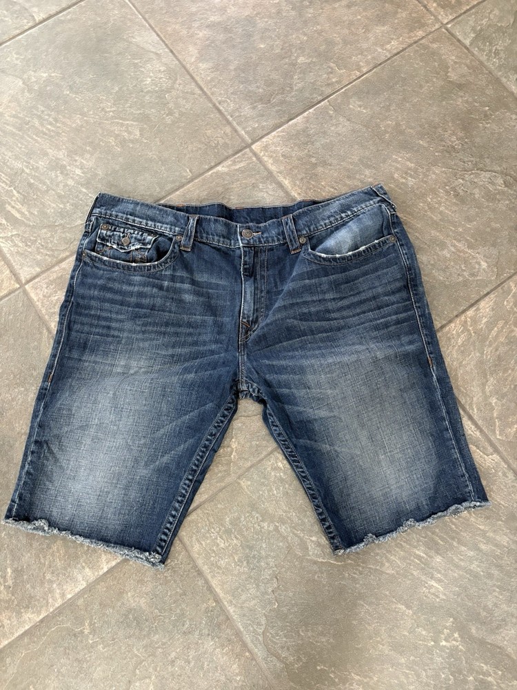 True Religion Men’s Denim Cutoff Shorts 44