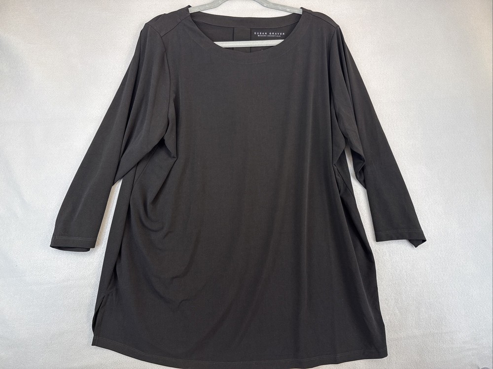 Susan Graver  modern essentials Size 1X Woman’s Black Blouse