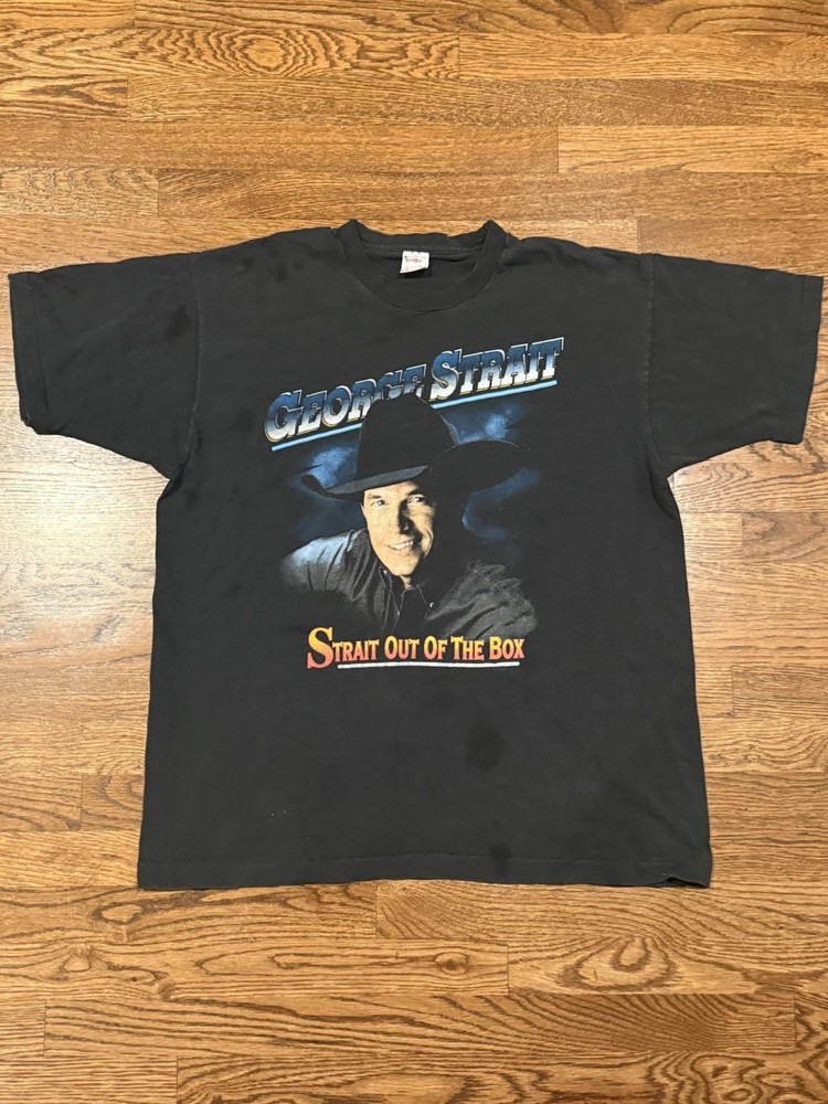 Vintage George Strait “Strait Out Of The Box” Tour T-Shirt Size XL