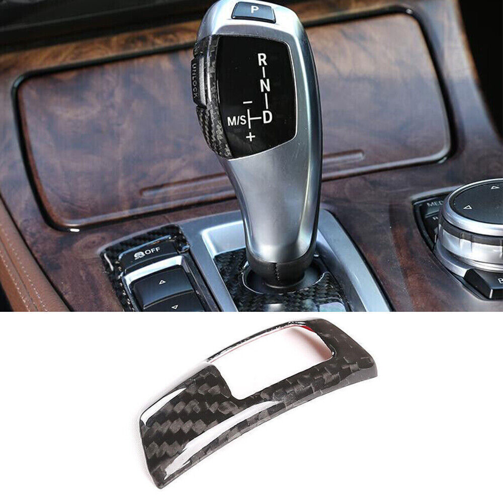 For BMW 7 Series 2009-2015 Dry Carbon Fiber Center Gear Shift Lever Button Cover
