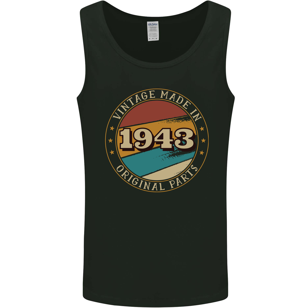 82nd Birthday  Vintage Made In 1943 Mens Vest Tank Top