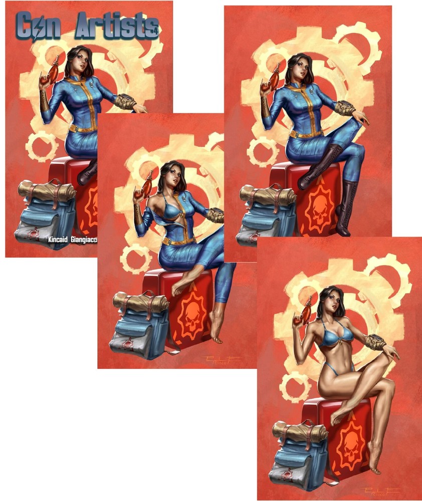 Con Artists 4 Ferrara Fallout Variant Covers Death Over Decaf Comics EXCLUSIVES!