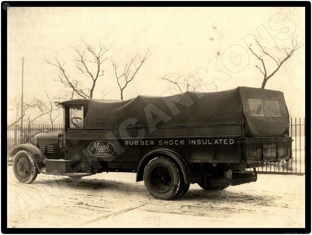 Vtg. Mack Trucks New Metal Sign: Canvas Top Dealership?  Truck
