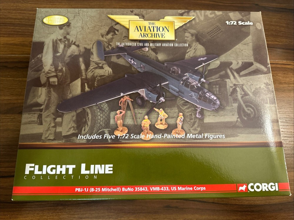 Corgi PBJ-J1 B-25 Mitchell US Marine Corps + 5 figs US35307 #203/1610