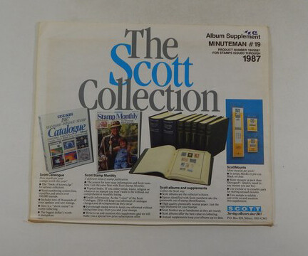 The Scott Collection Minuteman #19 1987 Supplement 180S087 Stamp Album Pages
