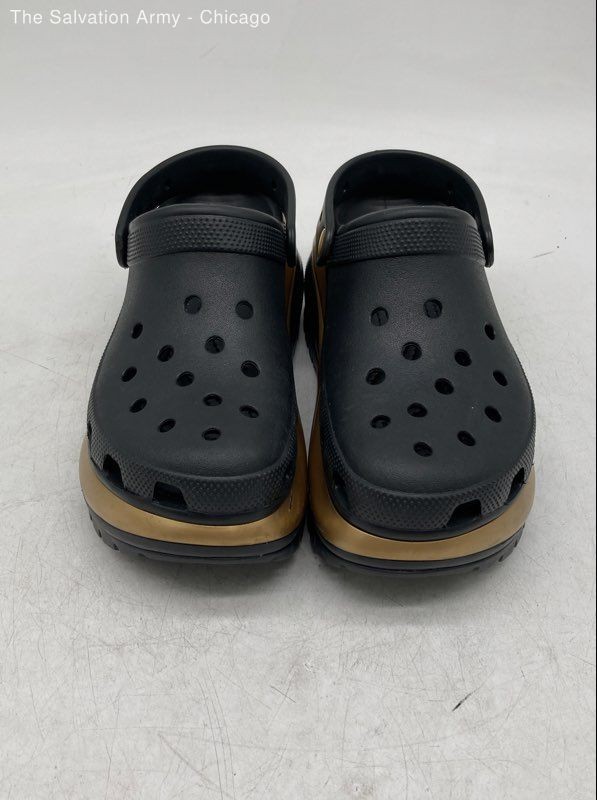 Crocs Mens Black Gold Comfort Slip-On Casual Clog Shoes Size US 7