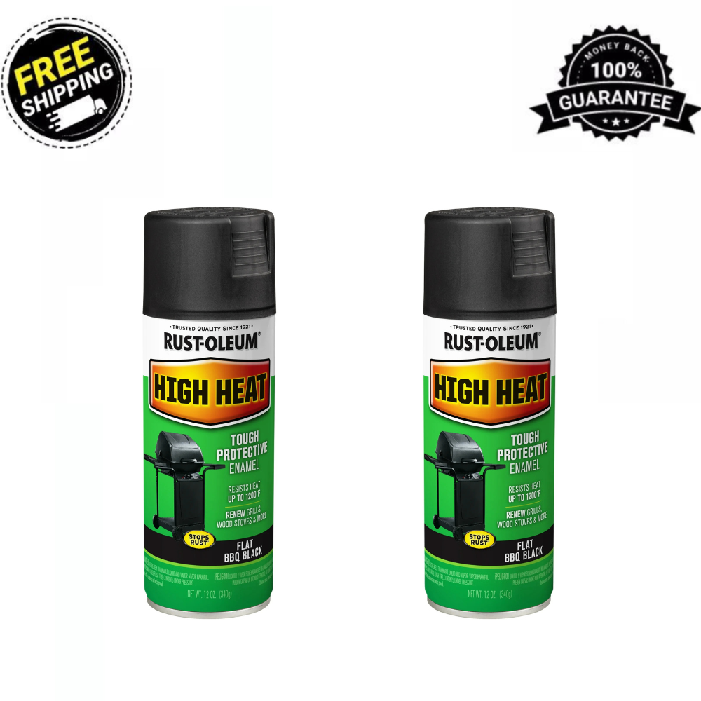 Rust-Oleum Flat High Heat Spray Paint 12 oz 2-Pack 7778830