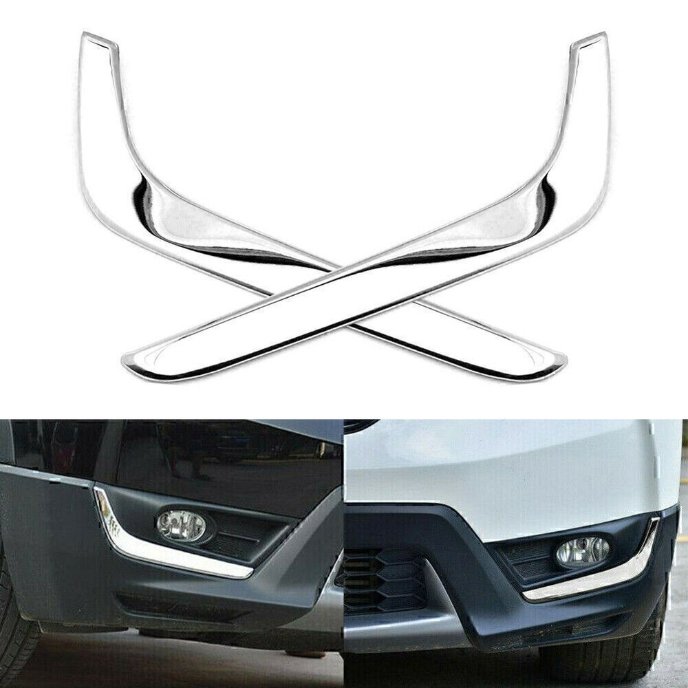 Chrome Front Fog Light Lower Cover Eyelid Trim for Honda CR-V CRV 2017 2018 2019