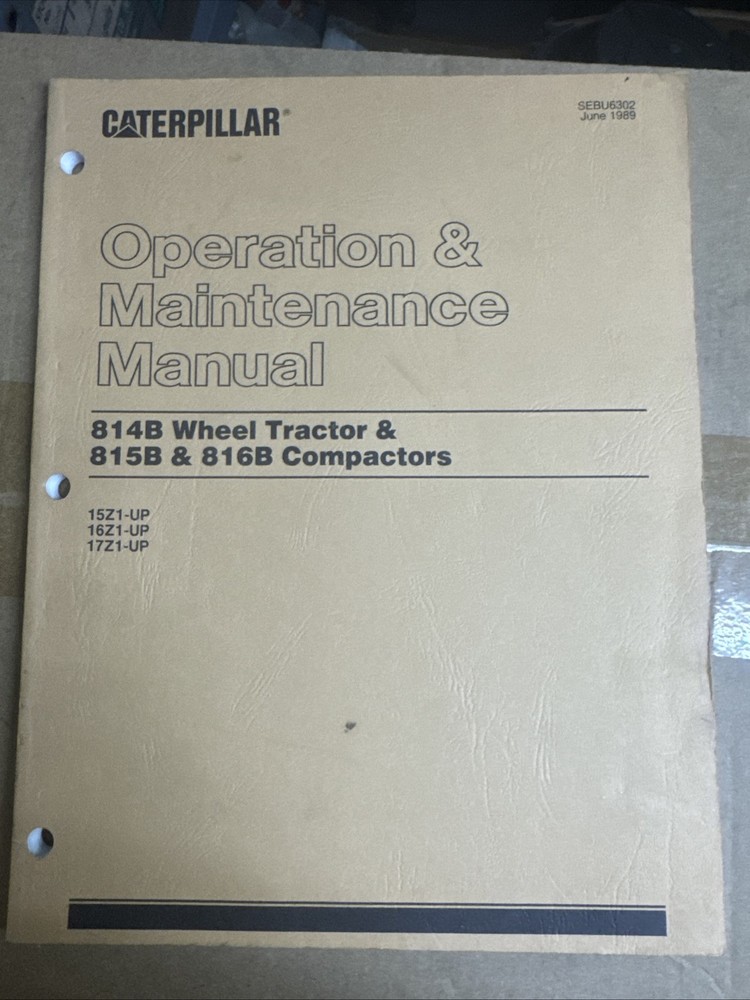 CAT Operation & Maintenance Manual 814B Wheel Tractor & 815B & 816B Compactors