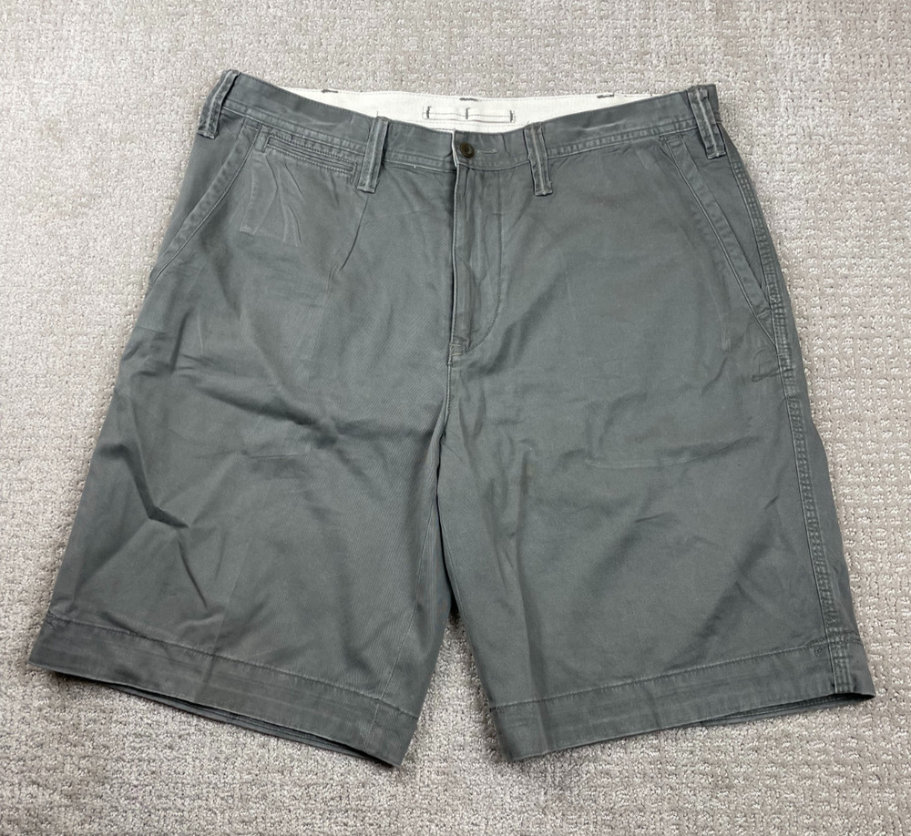 Polo Ralph Lauren Shorts Mens Size 36 Gray Cotton 5 Pocket Flat Front Chino Y2K