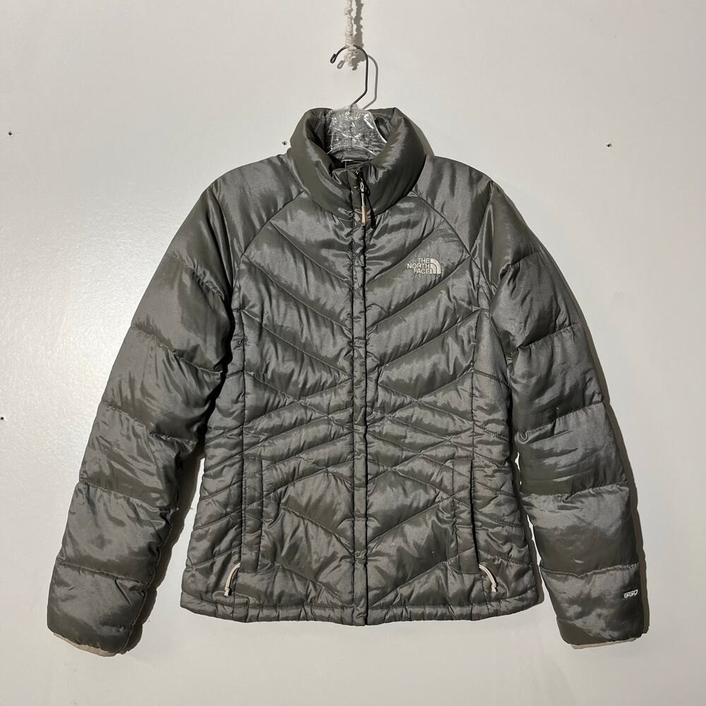 The North Face 550 Quilted Puffer Full Zip Gray Outerwear Coat Jacket Women's S