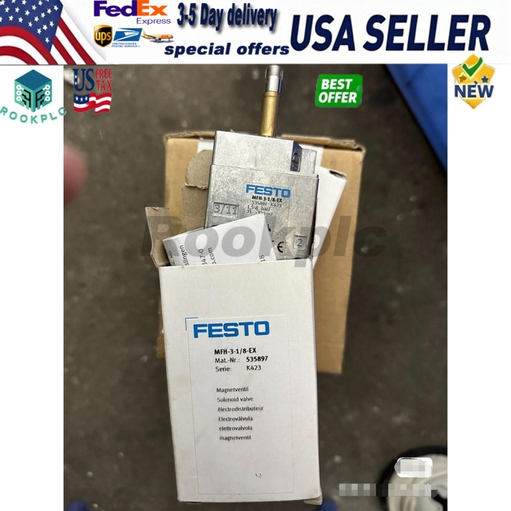 US FREE TAX New Festo MFH-3-1/8-EX 535897 Solenoid Valve Brand MFH-3-1/8-EX