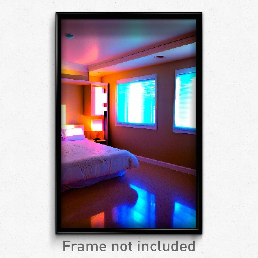 8 Bit Pixel Art Poster - Psychedelic Trippy Video Game Print for Bedroom