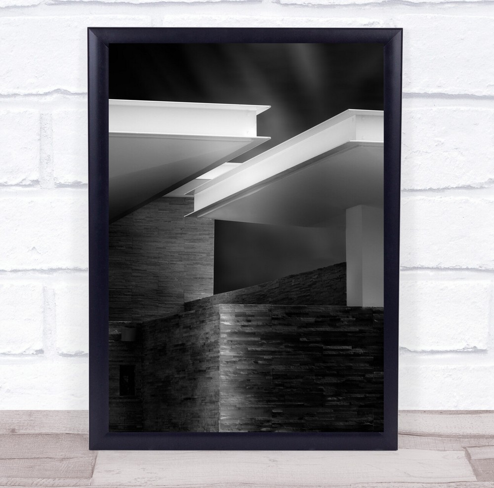 Architecture Lines Olavoazevedo Street Black and white Mood Wall Art Print