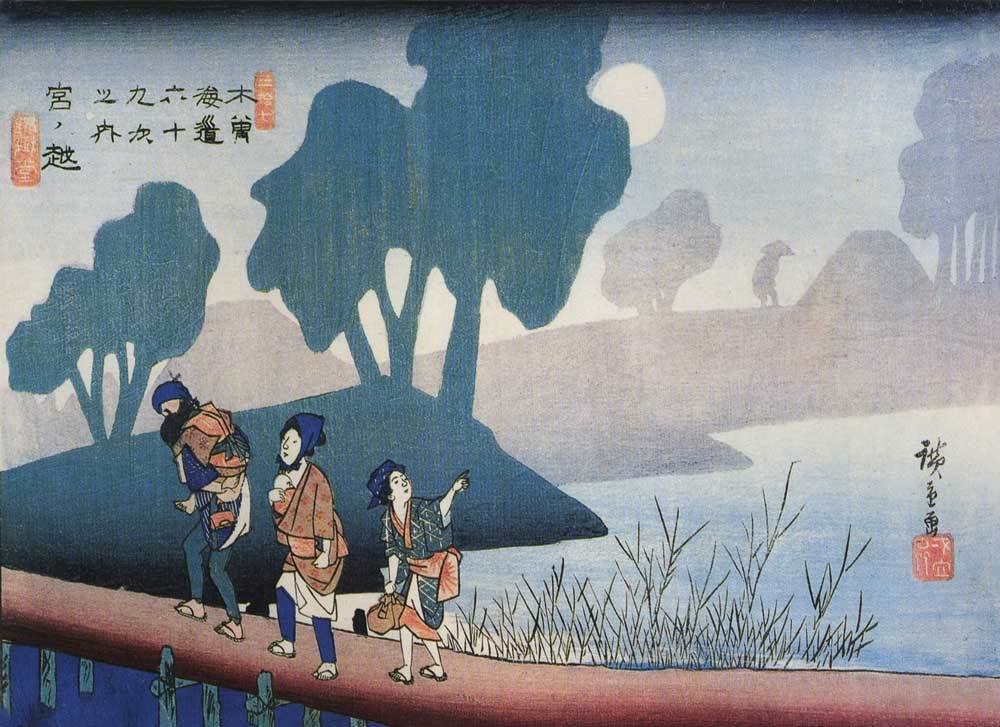 Ando Hiroshige *FRAMED* CANVAS ART Japanese 24x16