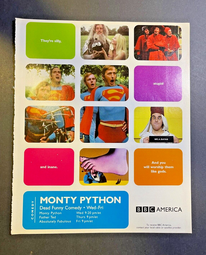 2002 Magazine Advertisement Monty Python Dead Funny Comedy on BBC
