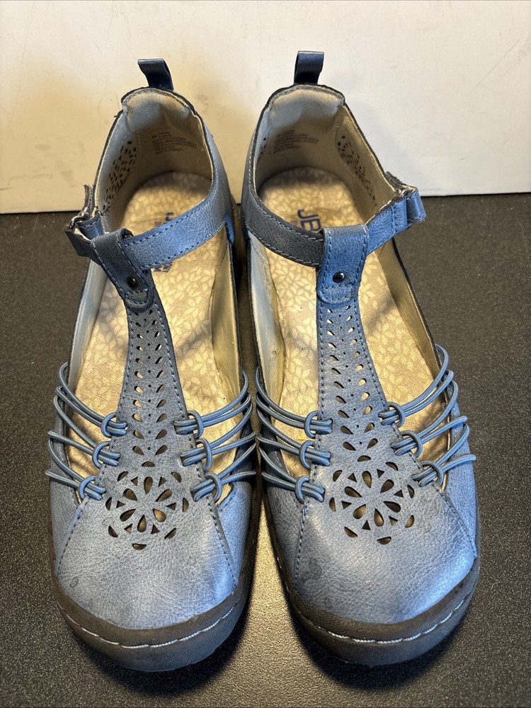 JBU by Jambu Sahara Mary Jane Blue Women's 8 Memory Foam Hook&Loop Strap