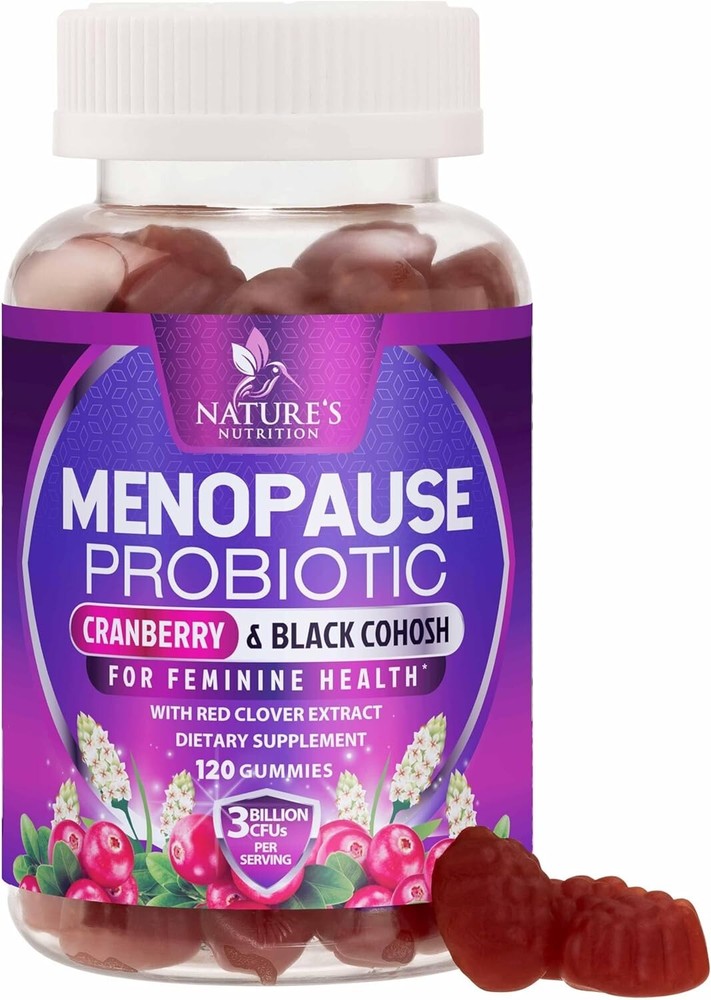 Menopause Probiotic for Women Gummy with Cranberry 3 Billion CFU Natural Meno...