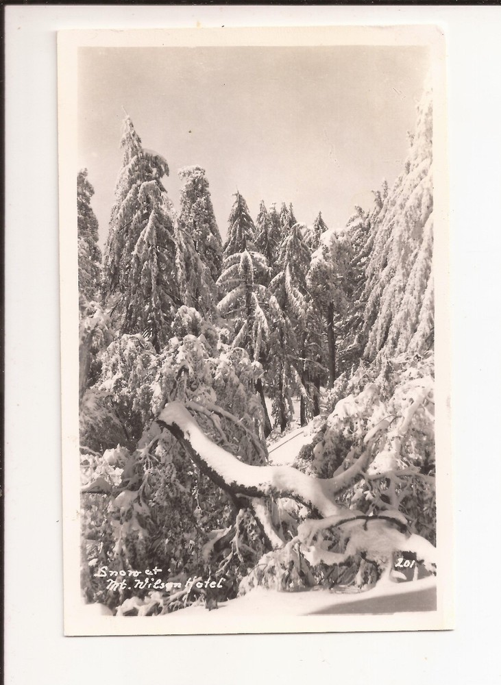 RPPC Snow At Mt. Wilson Hotel Real Photo Postcard Unposted California