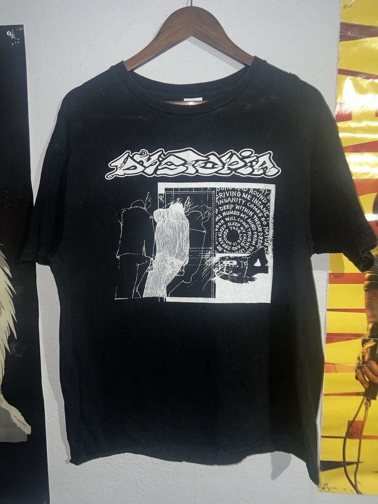 Vtg Rare Y2K Dystopia Band Tee L Sludge Metal Crust Punk Hardcore Rock Art Promo